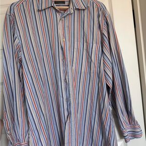 Canali Multicolor Striped Button Down Shirt